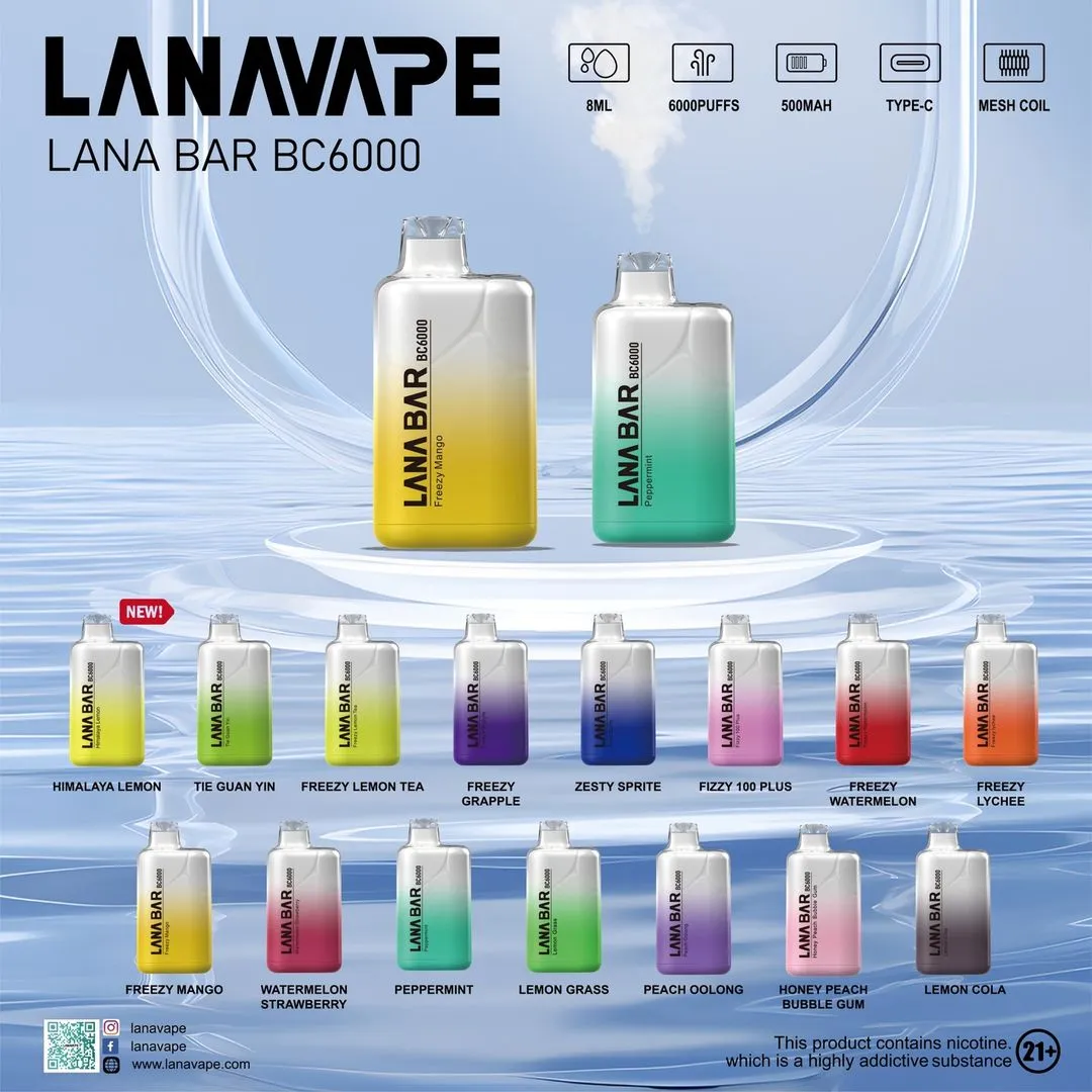 452696447_1014510560276532_4058386397481392284_n Lana Bar BC 6000 Puffs Singapore Vape: Explore popular flavours like Freezy Mango, Zesty Sprite, and Tie Guan Yin. Best icy throat hit. Fast SG delivery