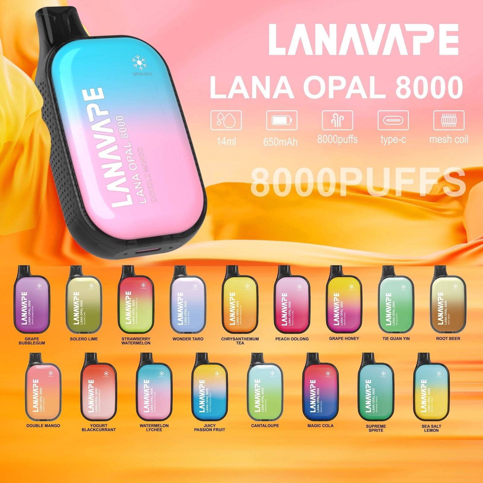 479542292_550671371338339_1159535331981813159_n Lana Opal 8000 Puffs 16 Chilled Flavors Lineup - SG Ready Stock