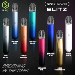 SP2 Blitz vape device smart LED breathing indicator and vibration alert close up - fast charge vape SG