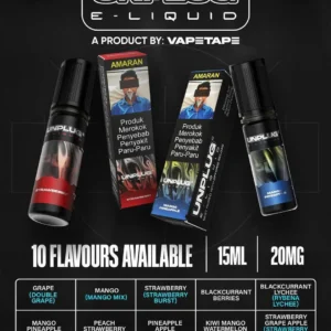 Apple Grape: UNPLUG E-Liquid 15ML Apple Grape flavor pod juice ready stock Singapore