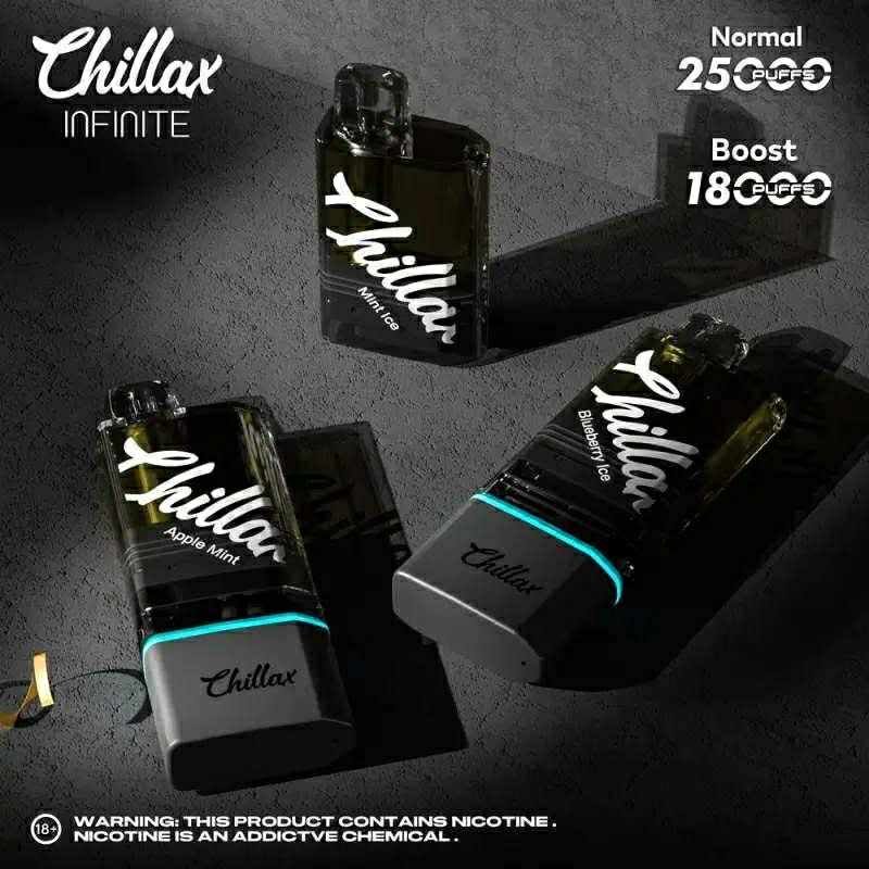 Chillax_Infinite_25k_puffs_disposable_vape Authentic Chillax 25K Infinite Puffs Disposable Vape Singapore with Dual Mesh Coil and Type-C Rechargeable Battery