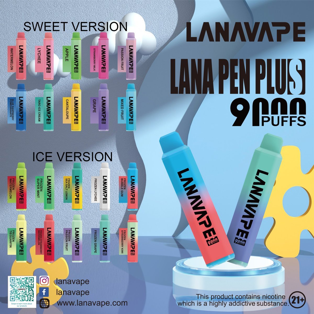 GHAGS5Ja4AAvRsn Lana Pen Plus 9000 Puffs Rechargeable Disposable Vape Device - SG Ready Stock Singapore