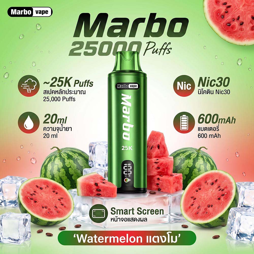 Marbo-25000-Puffs-Watermelon-แตงโม-1 MARBO 25K PUFFS - Image 6