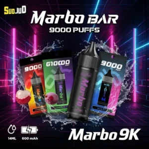 Salthub Marbo 9000 Puffs disposable vape device with 14ml capacity and Type-C rechargeable battery in Singapore