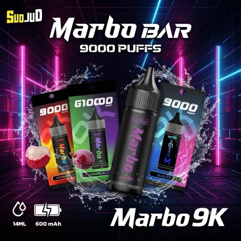 Marbo-bar-9000口-泰國爆款一次性電子煙-800x800 Salthub Marbo 9000 Puffs disposable vape device with 14ml capacity and Type-C rechargeable battery in Singapore