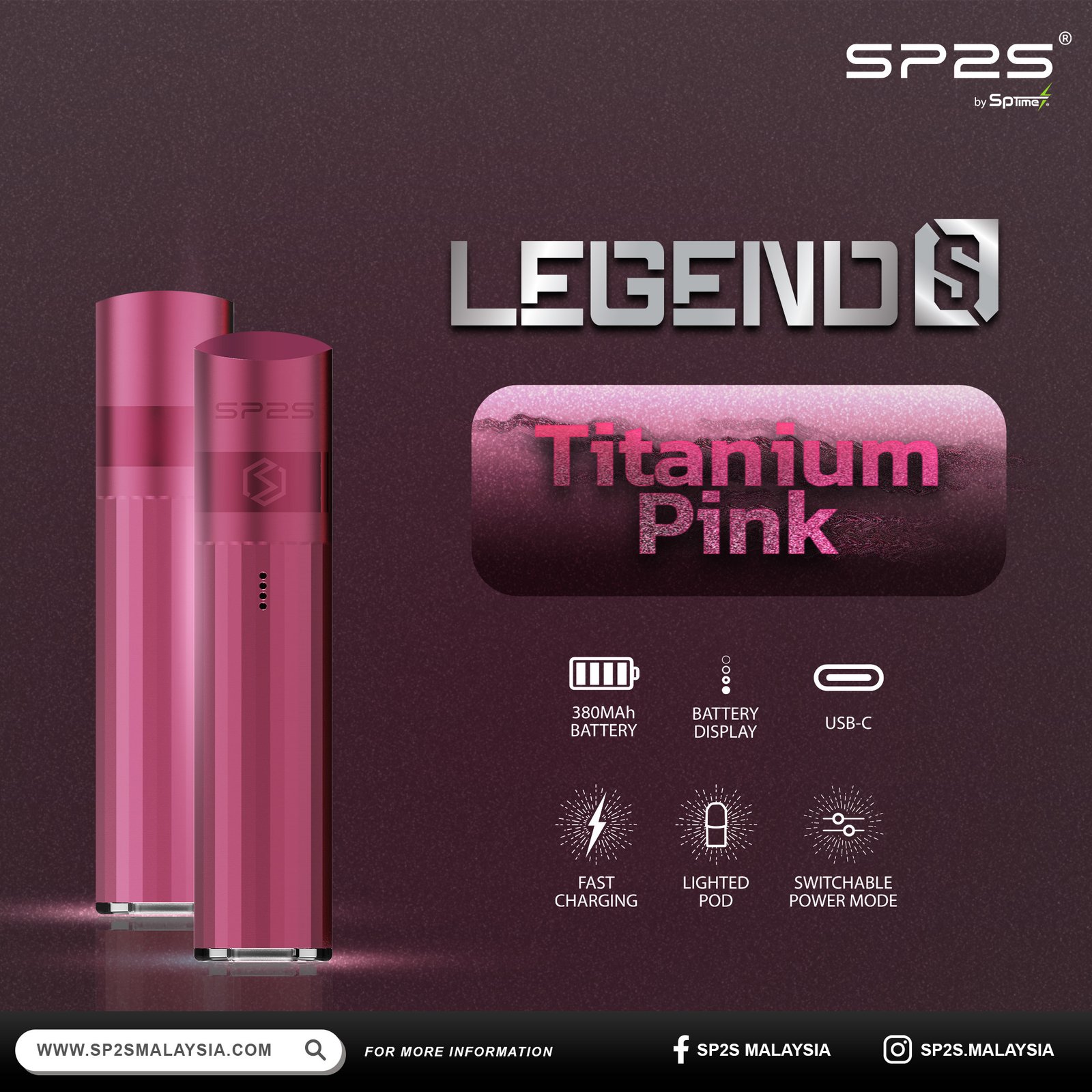 Titanium-Pink_WithoudPod Sp2 Legend S Device - Image 4