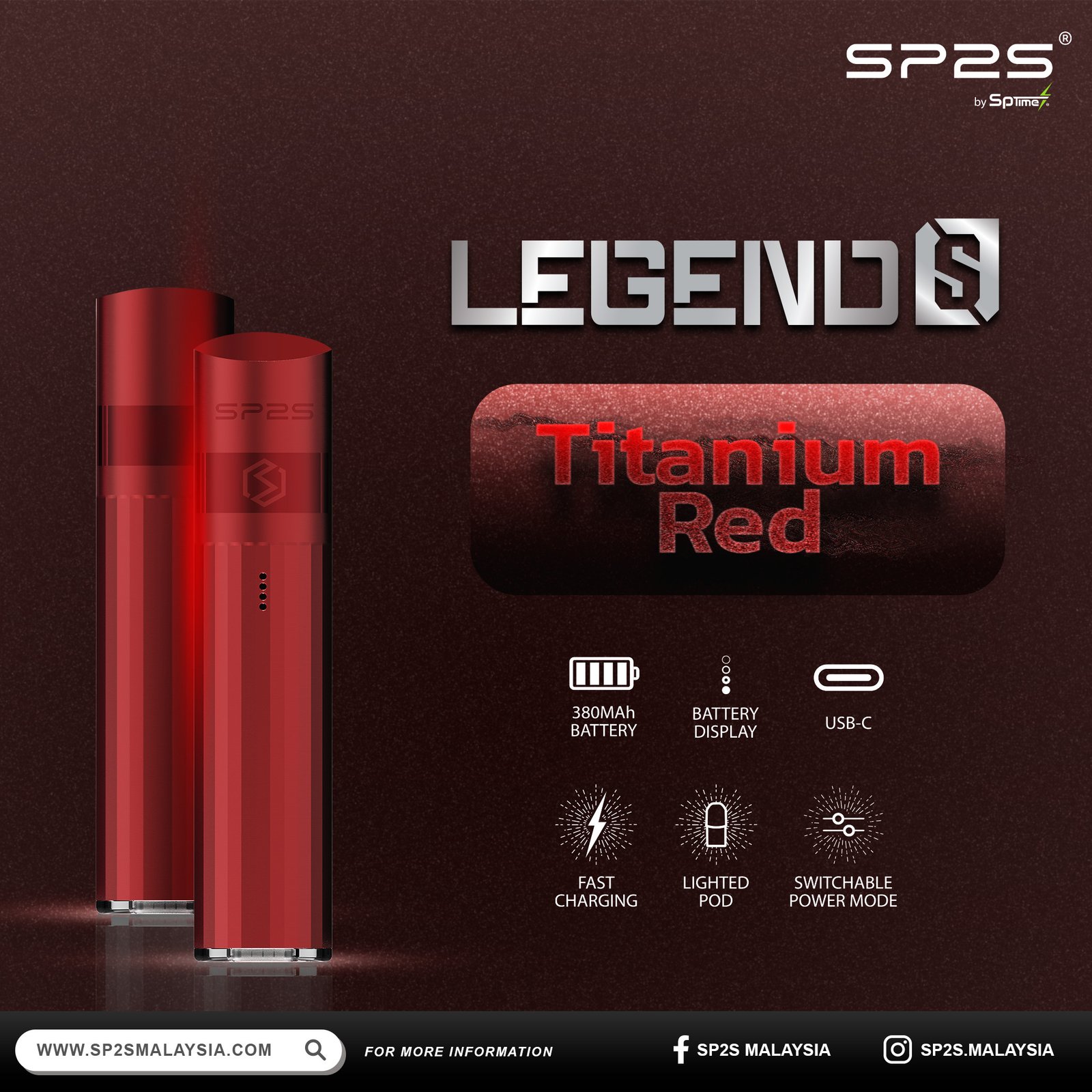 Titanium-Red_WithoutPod Sp2 Legend S Device - Image 7