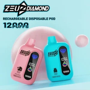 Zeuz Diamond 12000 Puffs rechargeable disposable vape with smart LED screen - Singapore same day delivery